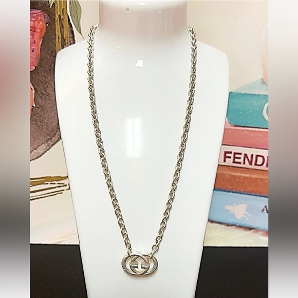 Gucci Silver Necklace with Iconic Pendant - Picture 1 of 9
